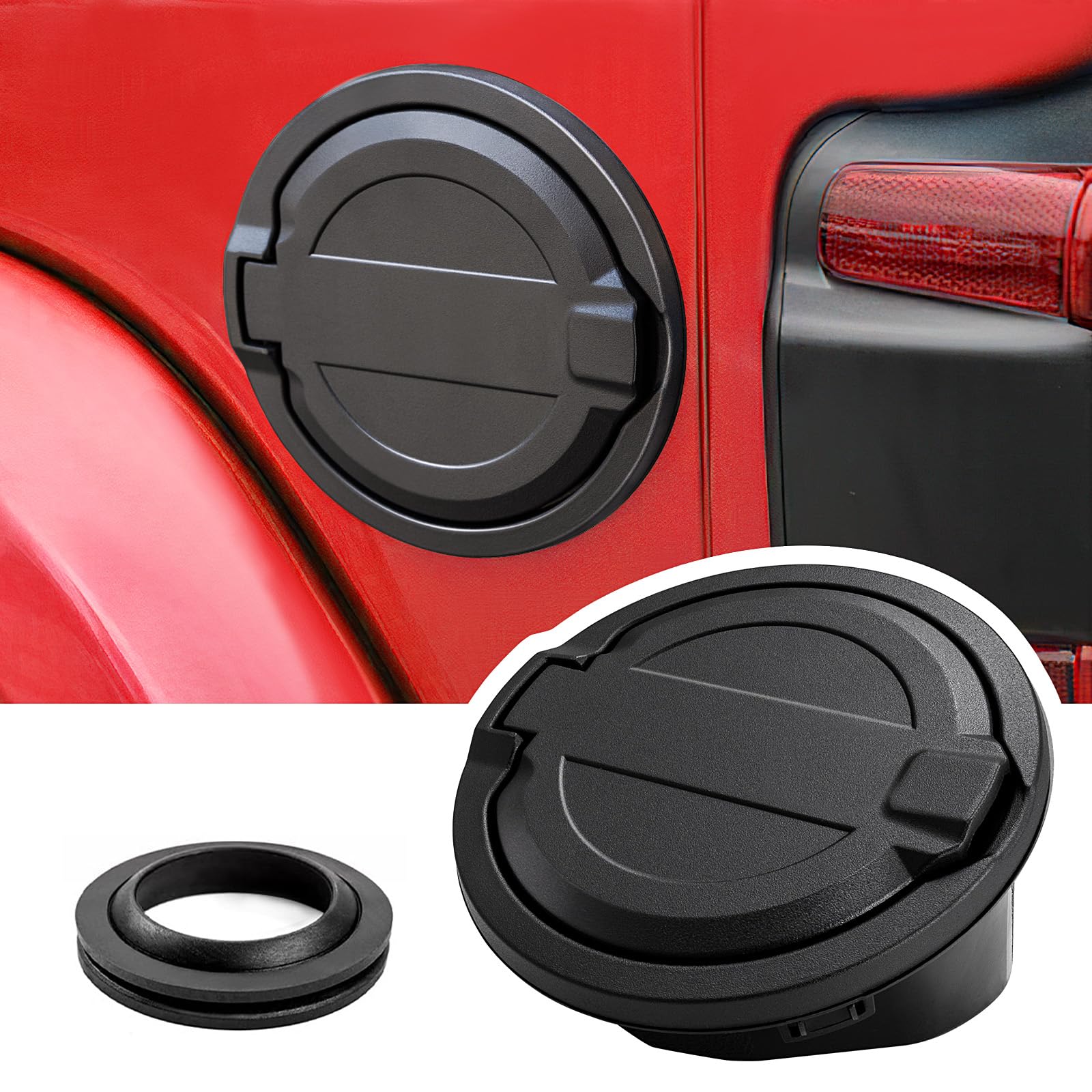Gas Cap Cover Fuel Tank Door for 2018-2023 2024 Jeep Wrangler JL
